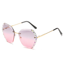 frameless lenses edge rhinestone bling 2020 new arrivals retro fashion shades custom designer luxury sunglasses women men 16062